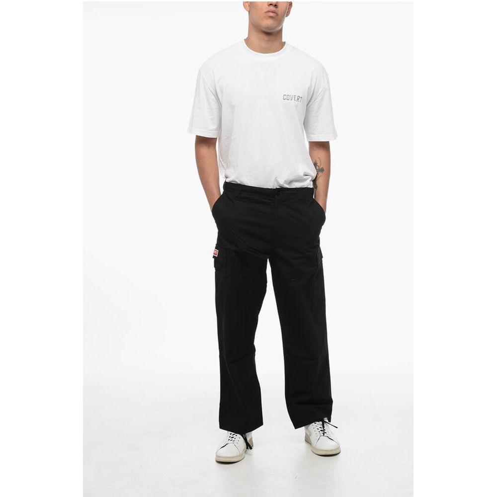 Cotton Cargo Pants with Drawstringed Waistband