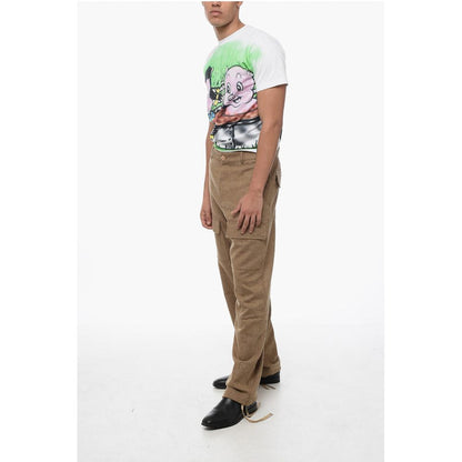 Twill Wool Cargo Pants with Drawstringed Ankle