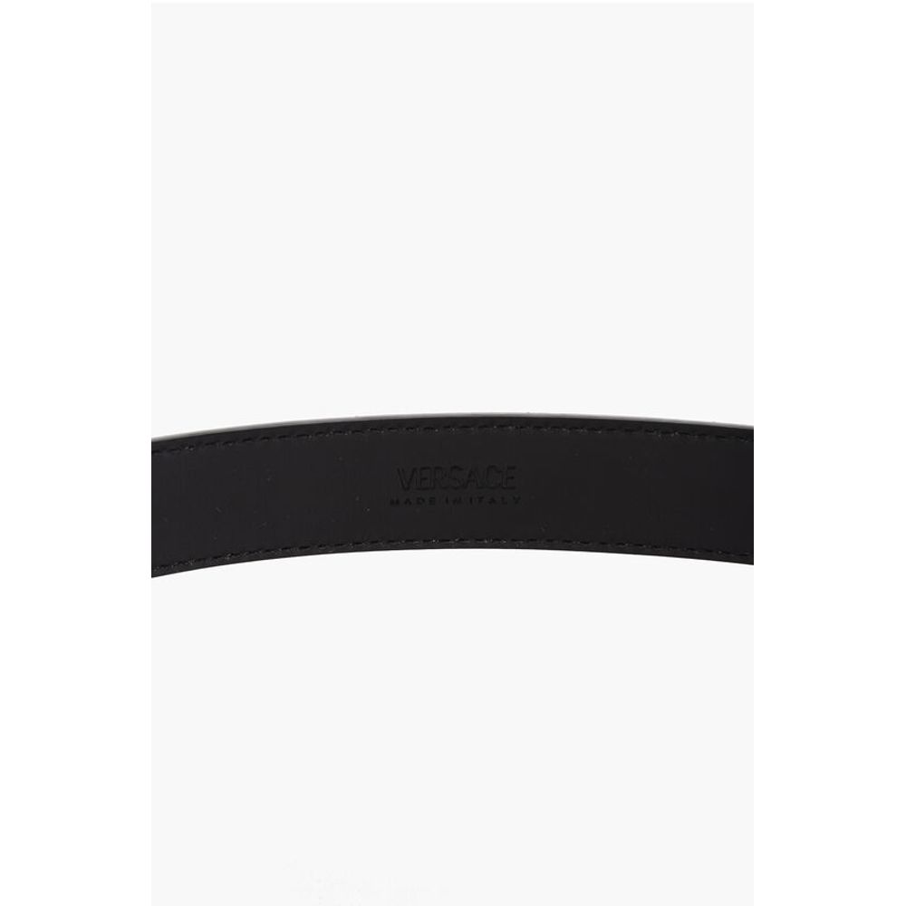 Leather MEDUSA HERITAGE Belt with Two-Tone Metal Loops 30mm