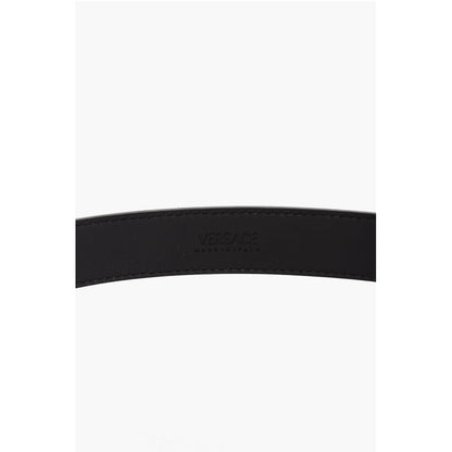Leather MEDUSA HERITAGE Belt with Two-Tone Metal Loops 30mm