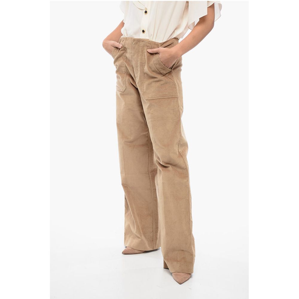 Corduroy Carpenter Pants with Logo Application