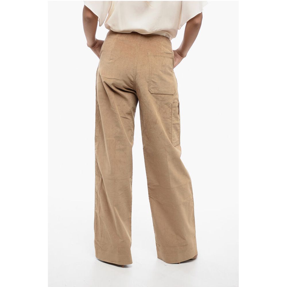 Corduroy Carpenter Pants with Logo Application