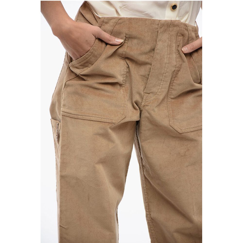 Corduroy Carpenter Pants with Logo Application