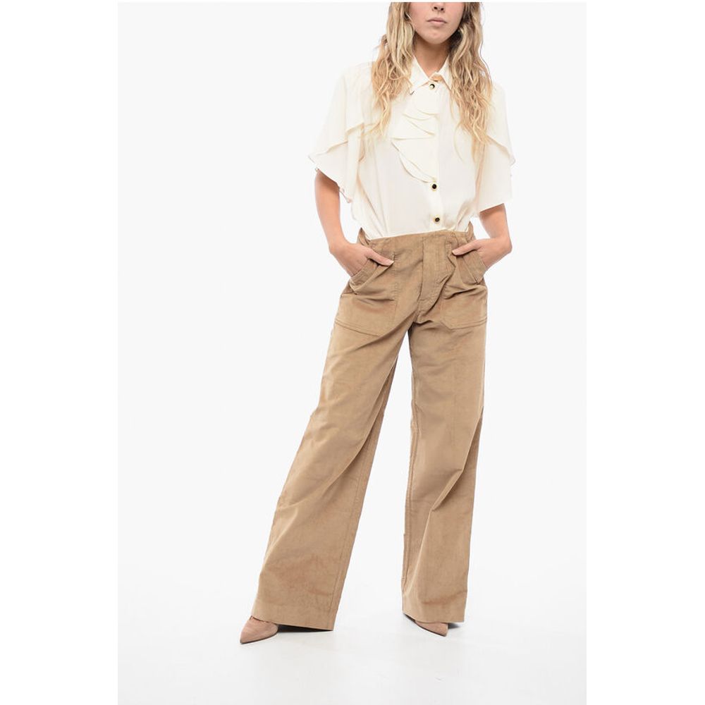 Corduroy Carpenter Pants with Logo Application