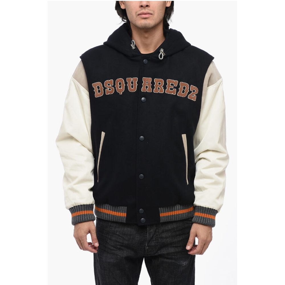 Padded Varsity Bomber with Hood