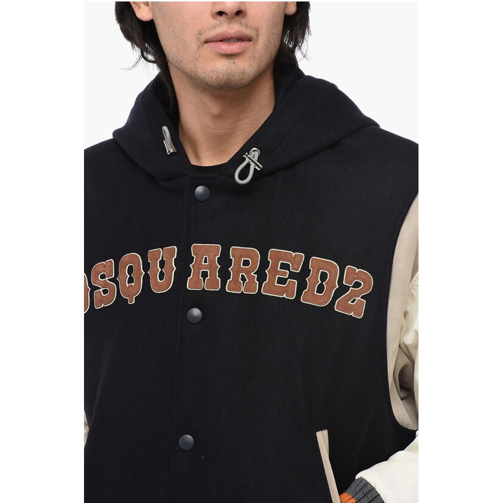 Padded Varsity Bomber with Hood