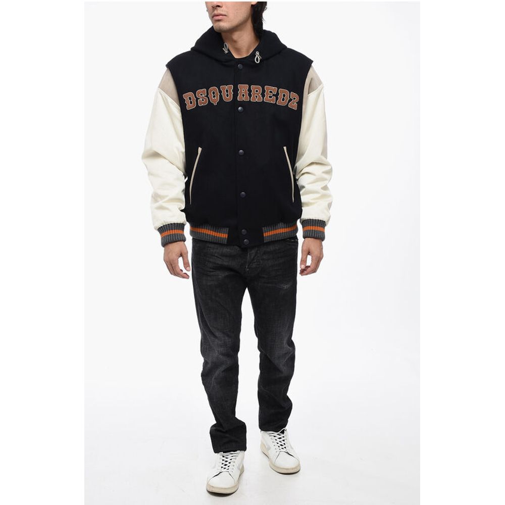 Padded Varsity Bomber with Hood