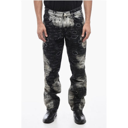 Distressed Cotton Half-coated Lived-in Denims 17cm