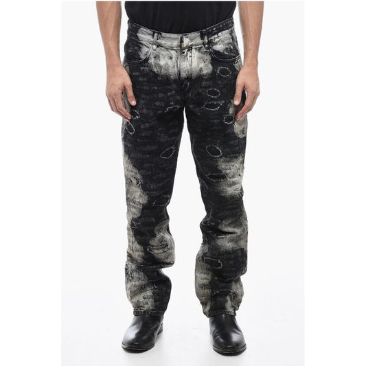 Distressed Cotton Half-coated Lived-in Denims 17cm
