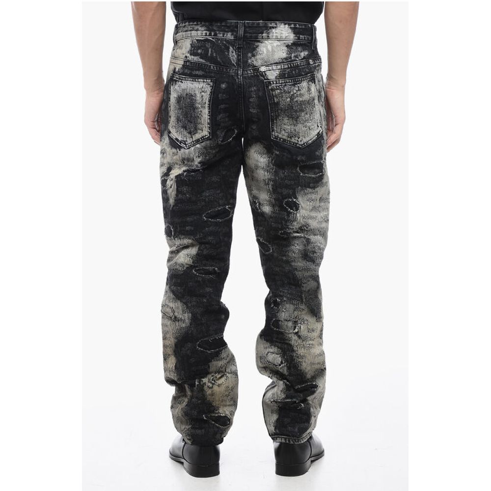 Distressed Cotton Half-coated Lived-in Denims 17cm
