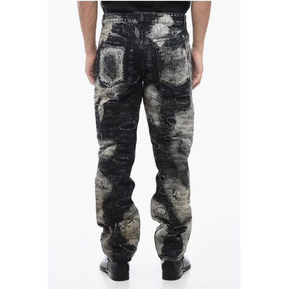 Distressed Cotton Half-coated Lived-in Denims 17cm