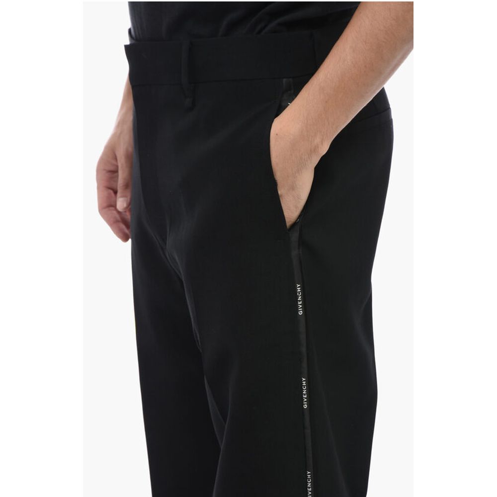 Slim Fit Pants with Logoed Band