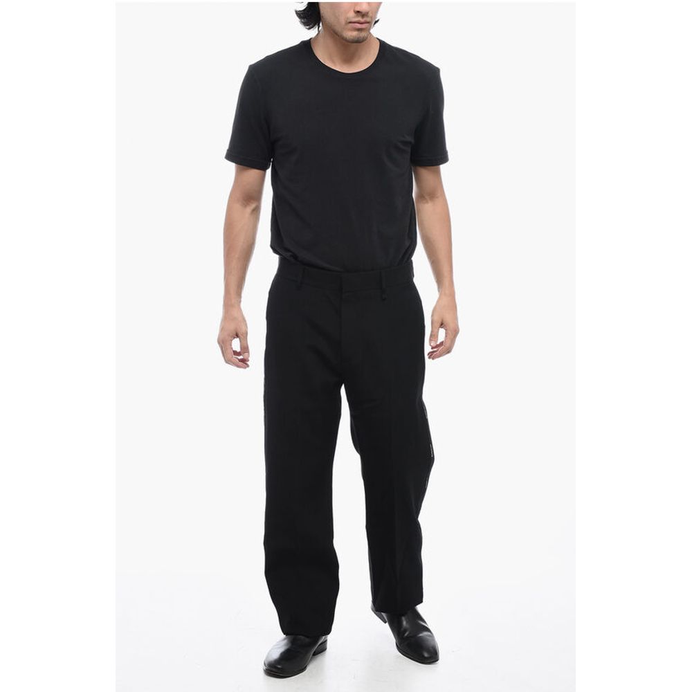 Slim Fit Pants with Logoed Band