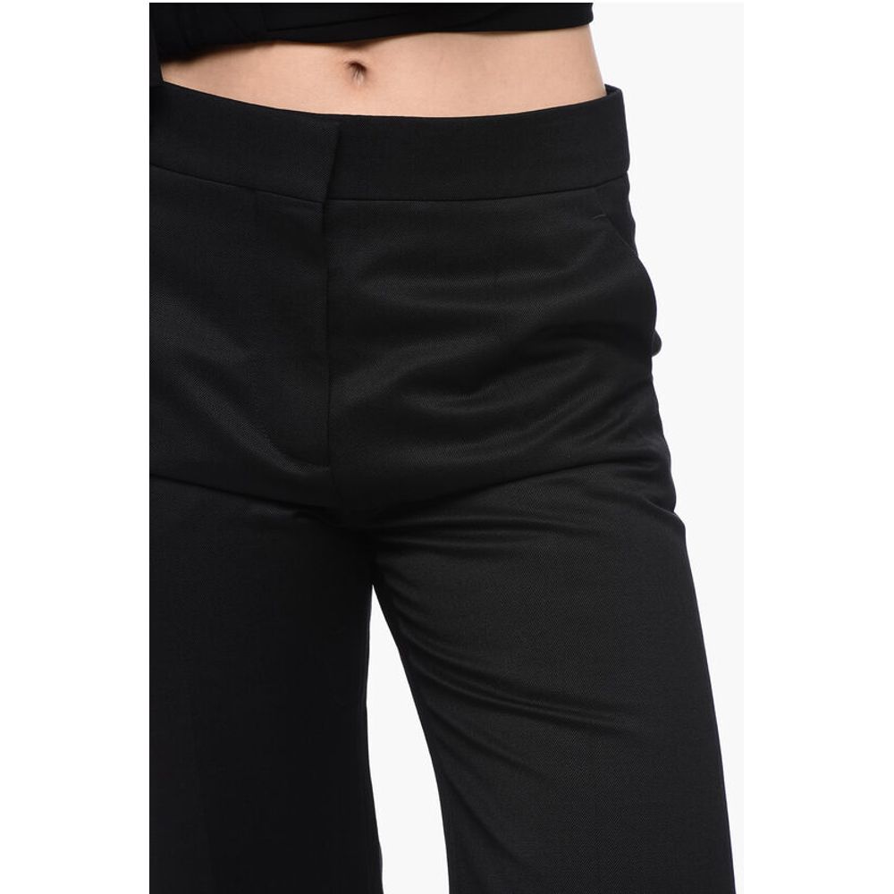 Mohair Blend Wide Leg Pants with Concealed Closure
