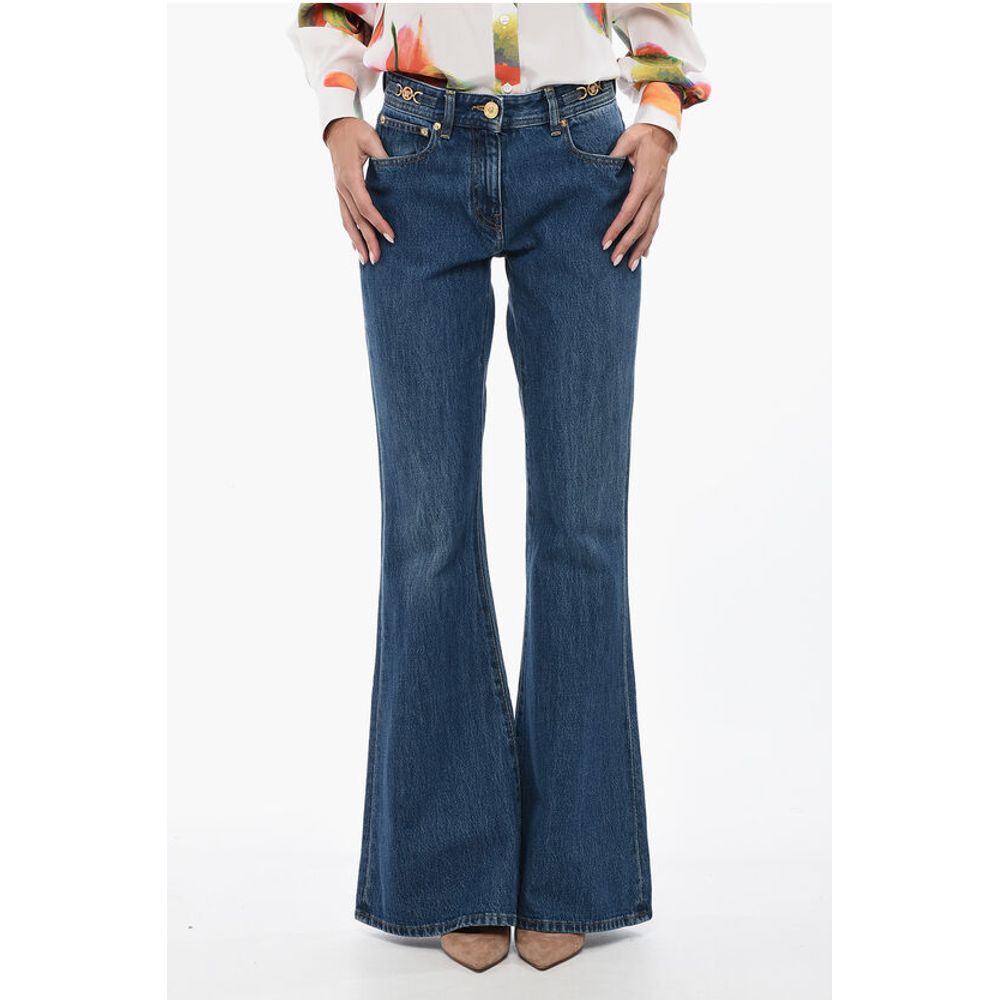 Cotton Bootcut Denims with Logoed Morsets 32cm