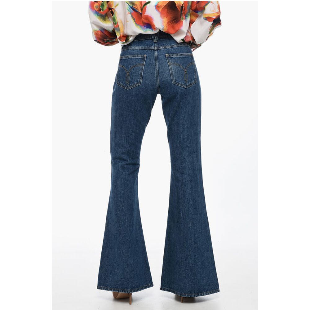 Cotton Bootcut Denims with Logoed Morsets 32cm