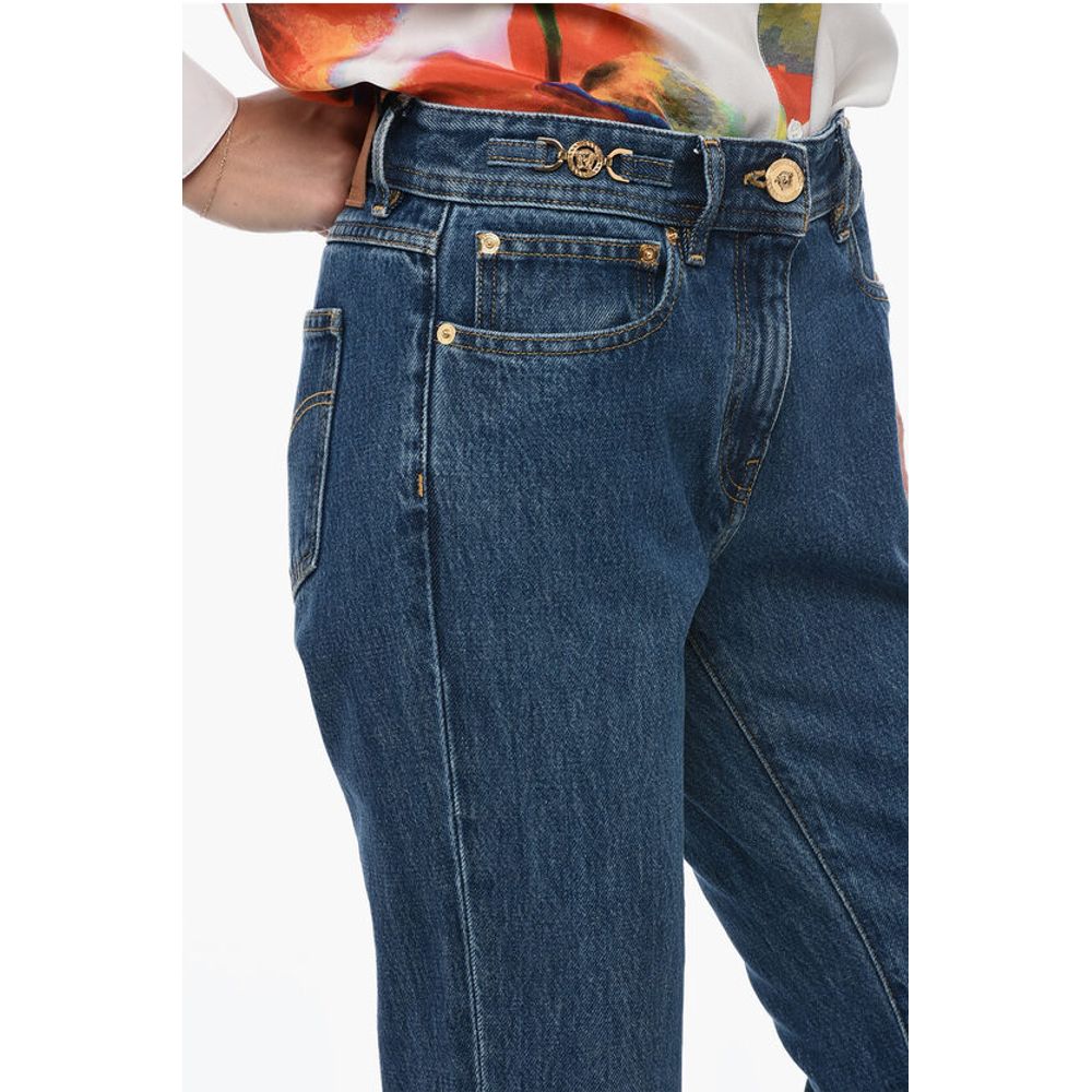 Cotton Bootcut Denims with Logoed Morsets 32cm
