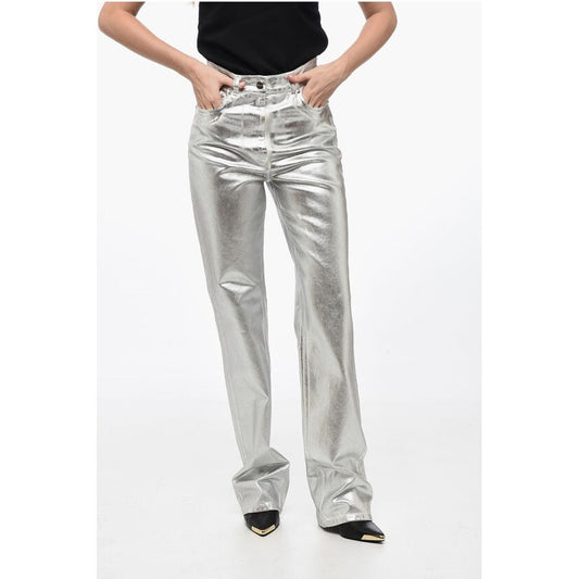 5 Pocket Coated Cotton Lamè Pants