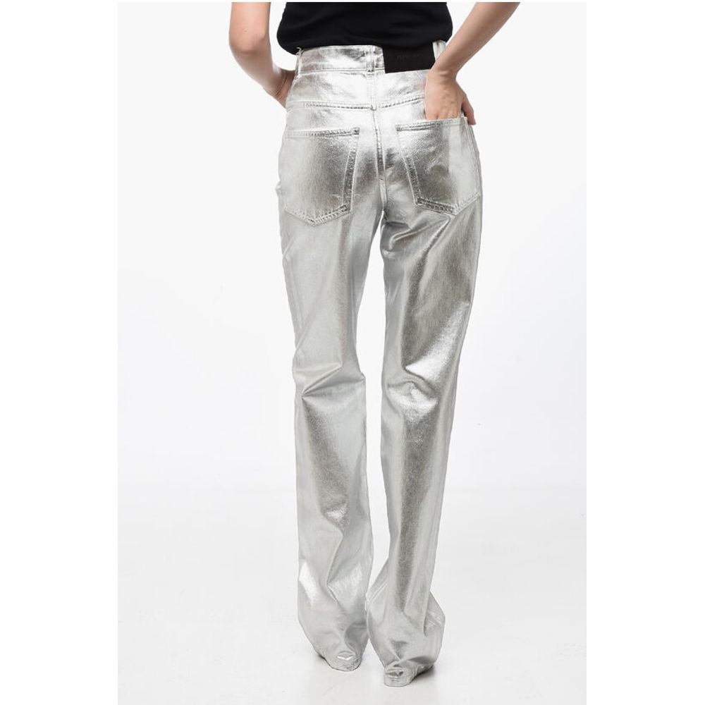 5 Pocket Coated Cotton Lamè Pants