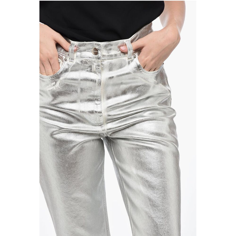 5 Pocket Coated Cotton Lamè Pants