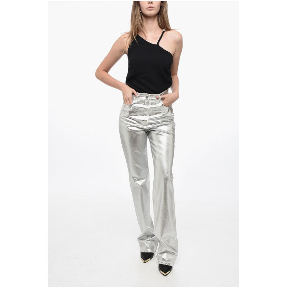 5 Pocket Coated Cotton Lamè Pants