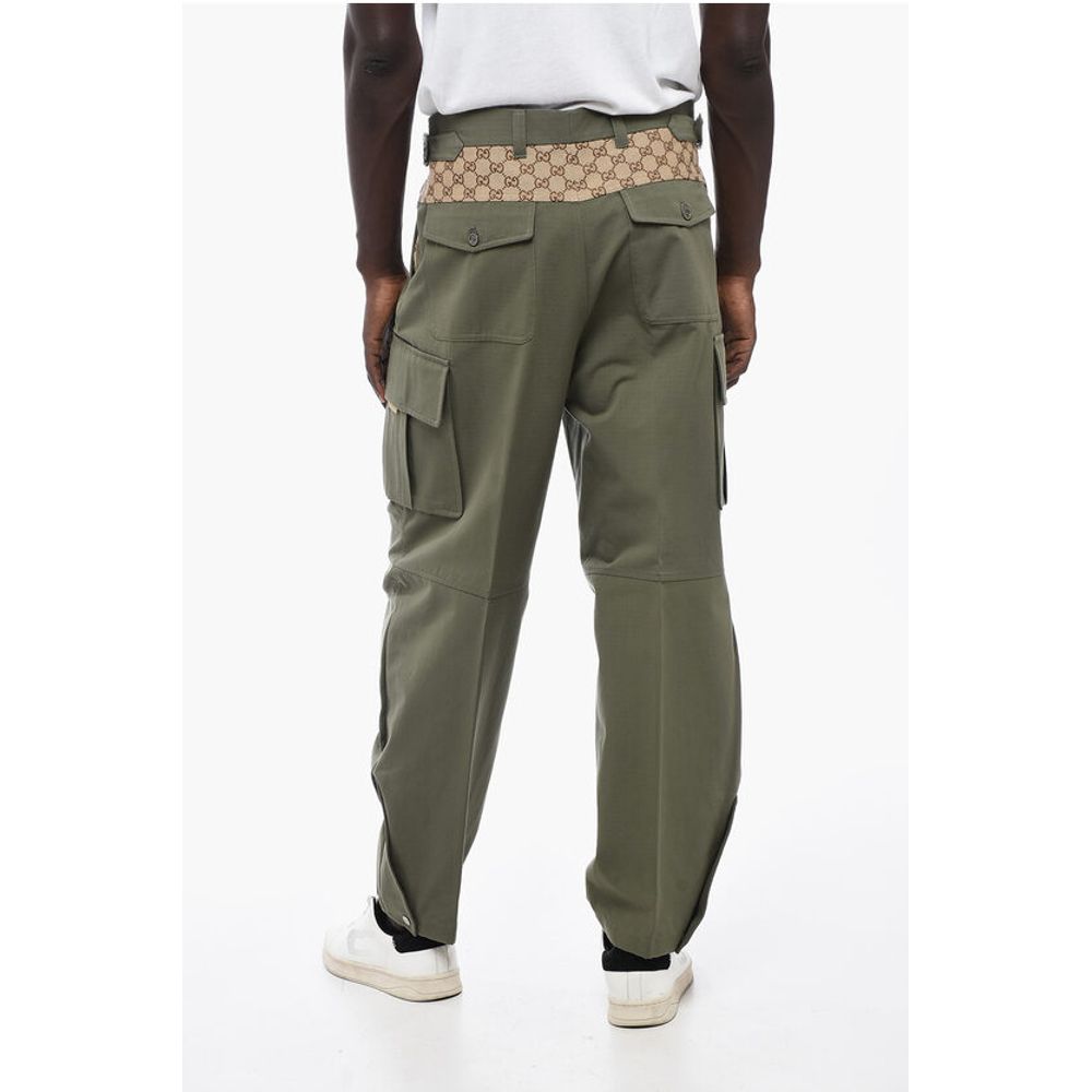 Cotton Ripstop Cargo Pants with Monogram Fabric Inserts