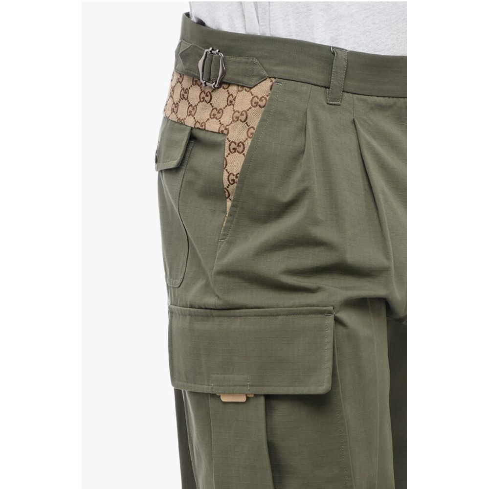 Cotton Ripstop Cargo Pants with Monogram Fabric Inserts