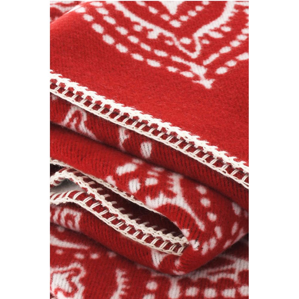 Bandana-Motif Wool Maxi Scarf