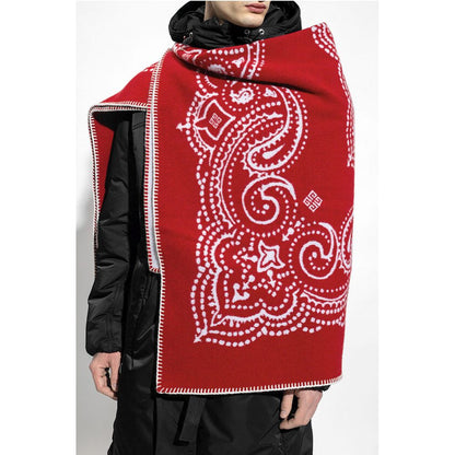 Bandana-Motif Wool Maxi Scarf