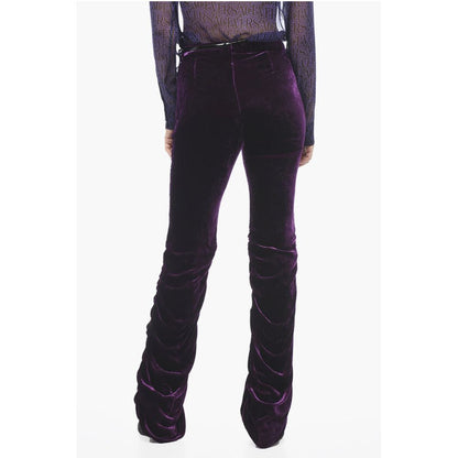Velour Pants With Ruches