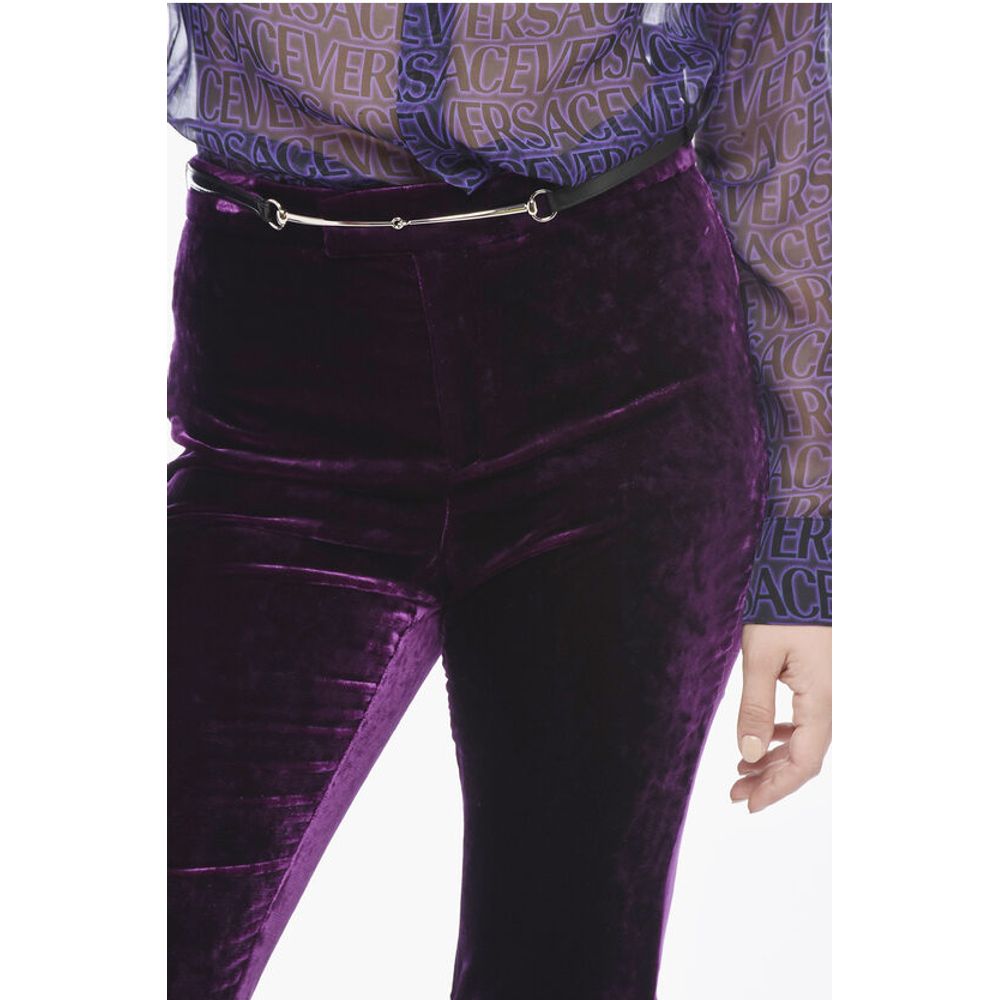 Velour Pants With Ruches