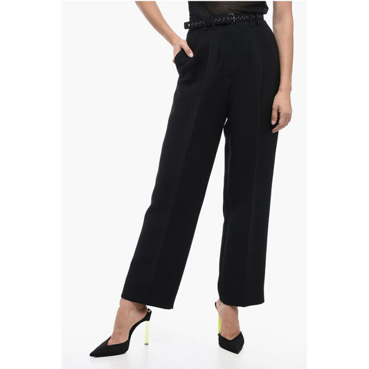 Pleated High-Waisted Wool Pants