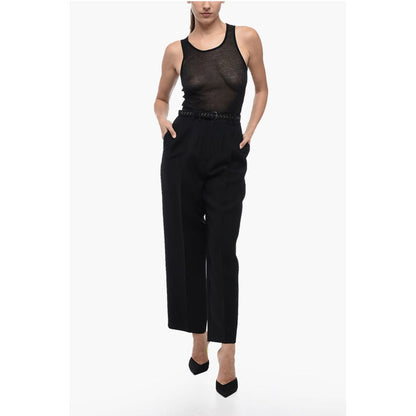 Pleated High-Waisted Wool Pants