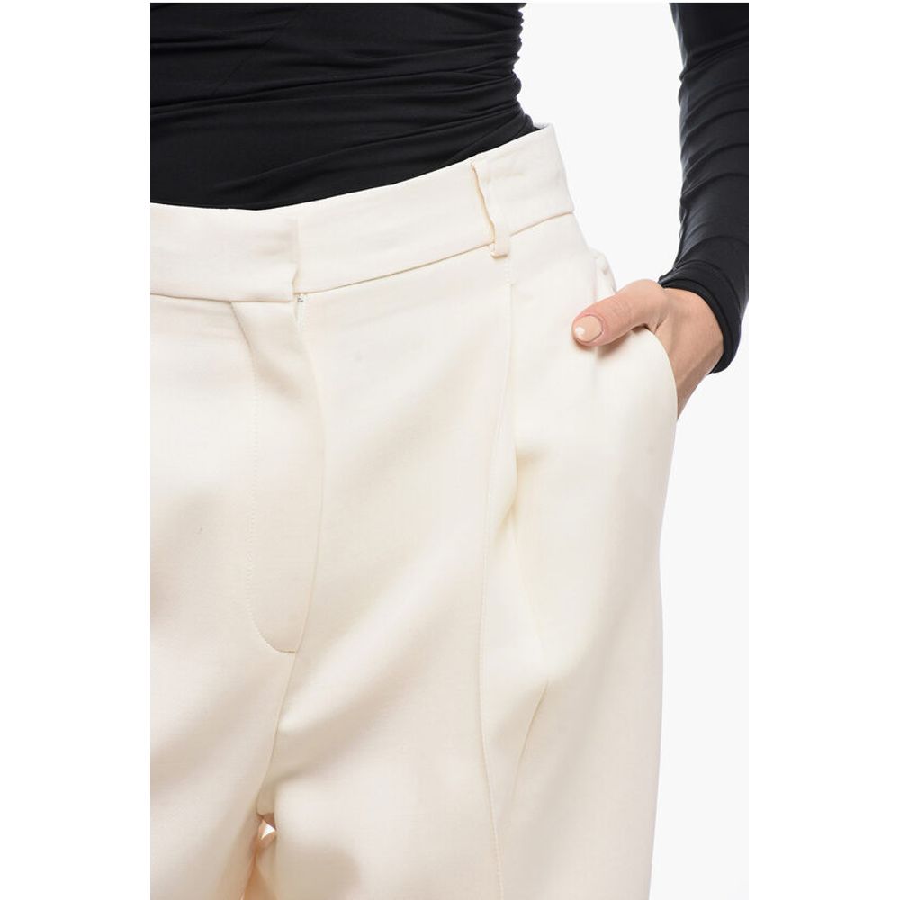 Pleated High-Waisted Wool Pants