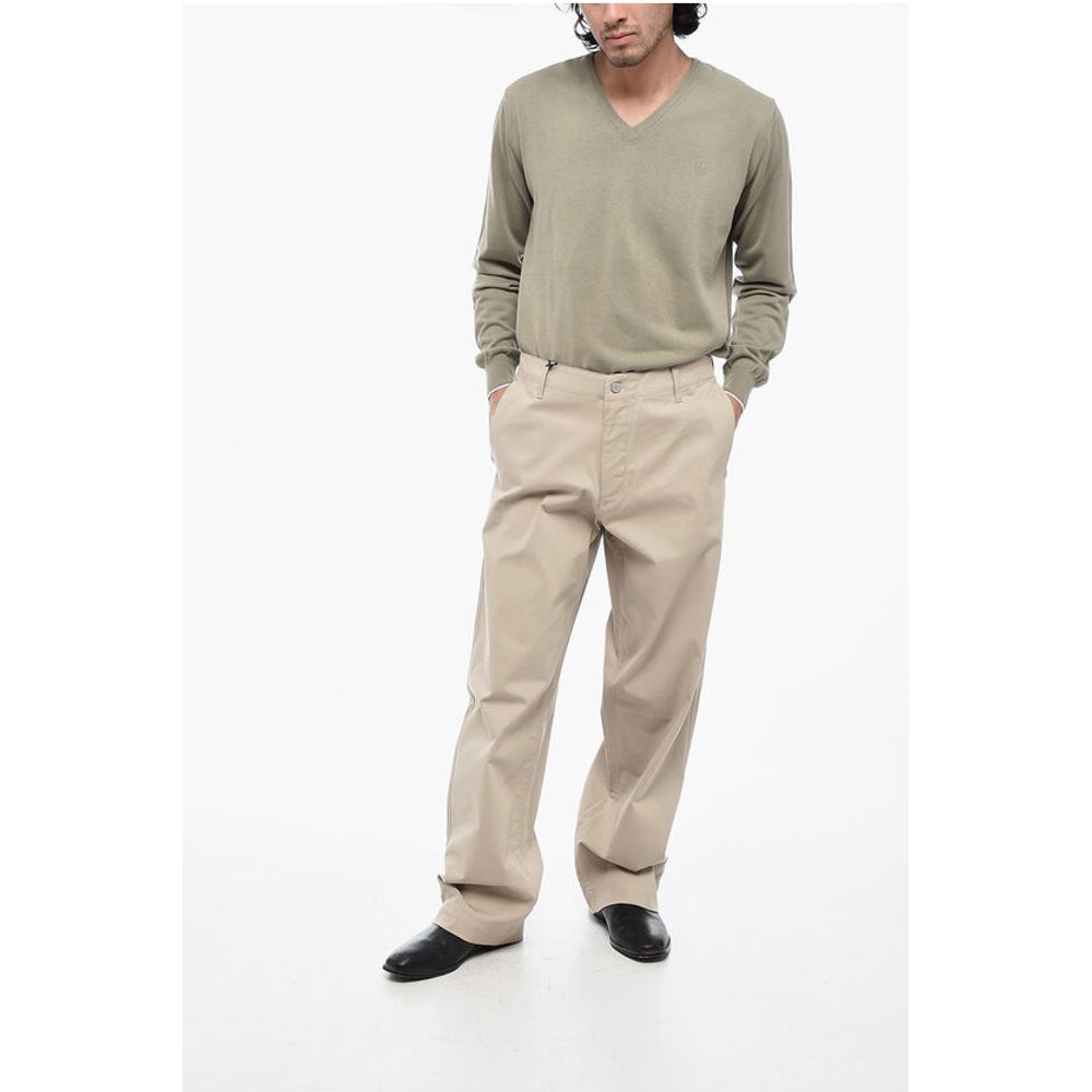 EMPORIO Stretchy Cotton Wide-Leg Pants