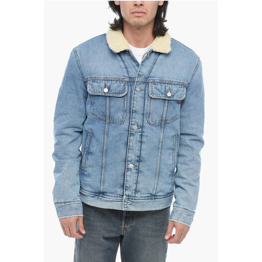 Denim D-BARCY Padded Jacket with Eco Fur Collar
