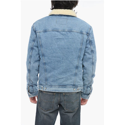 Denim D-BARCY Padded Jacket with Eco Fur Collar