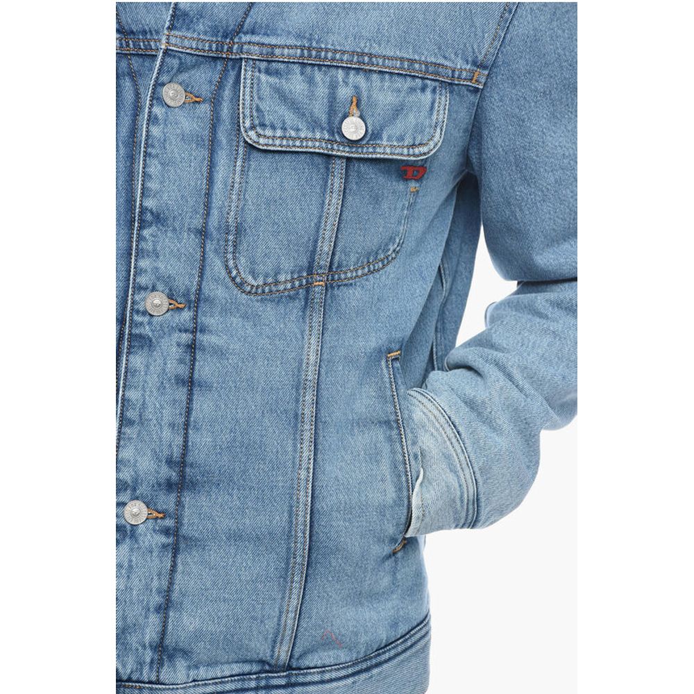 Denim D-BARCY Padded Jacket with Eco Fur Collar