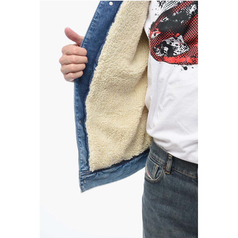 Denim D-BARCY Padded Jacket with Eco Fur Collar