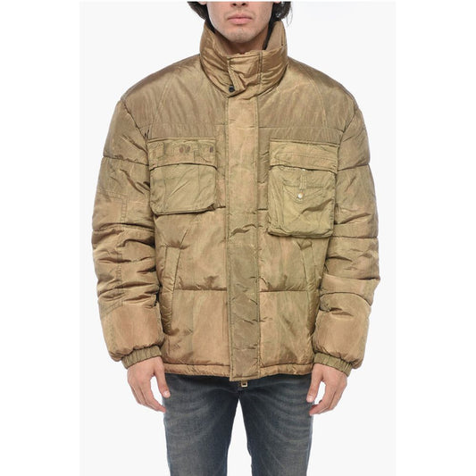 W-ROLFFUS Down Jacket with Trompe L' Oeil Print