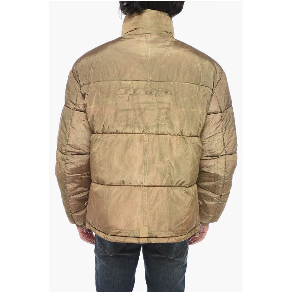 W-ROLFFUS Down Jacket with Trompe L' Oeil Print