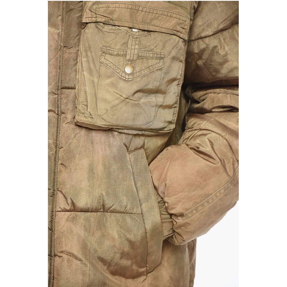 W-ROLFFUS Down Jacket with Trompe L' Oeil Print