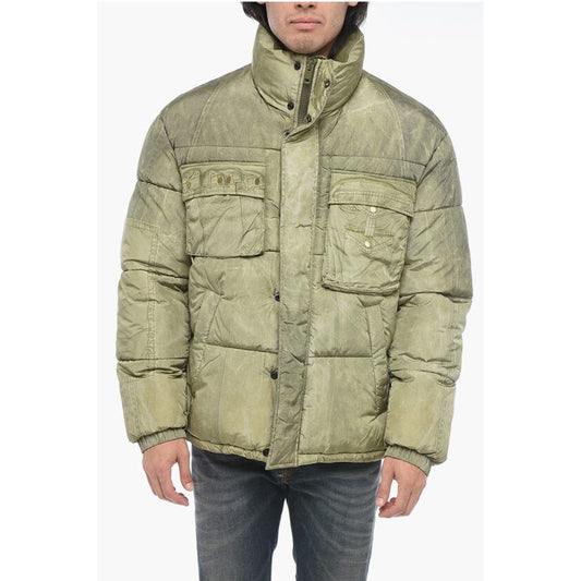 W-ROLFFUS Down Jacket with Trompe L' Oeil Print