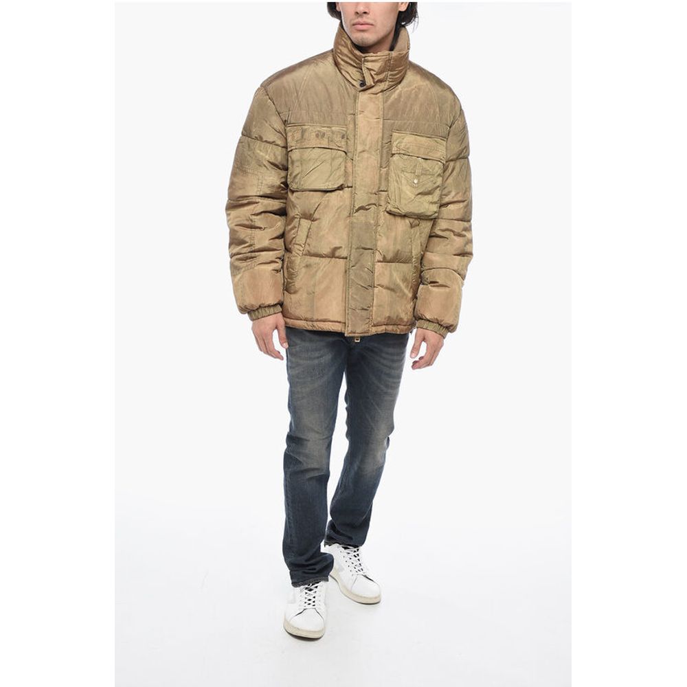 W-ROLFFUS Down Jacket with Trompe L' Oeil Print