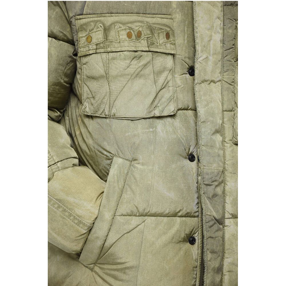 W-ROLFFUS Down Jacket with Trompe L' Oeil Print
