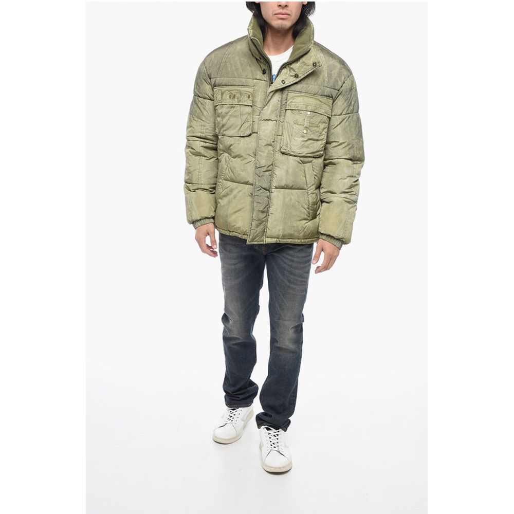 W-ROLFFUS Down Jacket with Trompe L' Oeil Print
