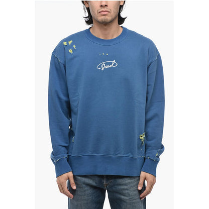 S-MACS-L2 Distressed Sweatshirt with Embroidered Logo