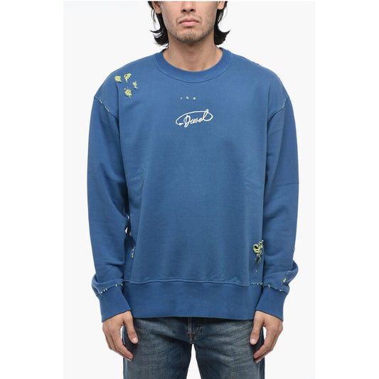 S-MACS-L2 Distressed Sweatshirt with Embroidered Logo