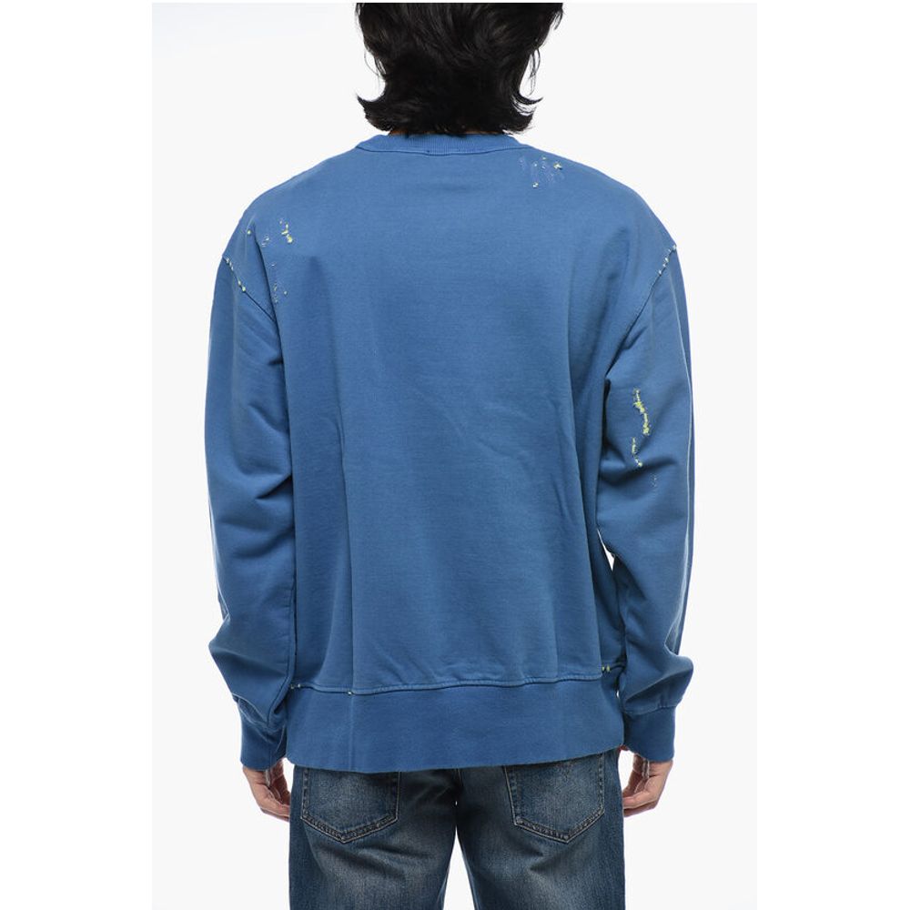 S-MACS-L2 Distressed Sweatshirt with Embroidered Logo