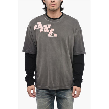 Double Layer T-WASY T-Shirt with Distressed Effect